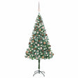 VIDAXL KUNSTKERSTBOOM mit Lichtheiligbällen Kiefernkegel 180 cm