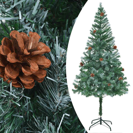 VIDAXL KUNSTKERSTBOOM mit Lichtheiligbällen Kiefernkegel 180 cm