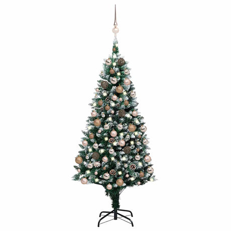 VIDAXL KUNSTKERSTBOOM mit Lichtheiligbällen Kiefernkegel 180 cm