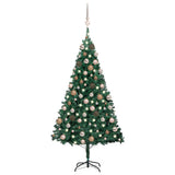 Vidaxl Kunstkerstboom mit Beleuchtung und Weihnachtskugeln 150 cm PVC Green