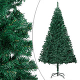 Vidaxl Kunstkerstboom mit Beleuchtung und Weihnachtskugeln 180 cm PVC Grün