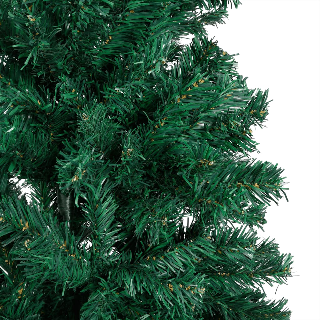 Vidaxl Kunstkerstboom mit Beleuchtung und Weihnachtskugeln 210 cm PVC Green