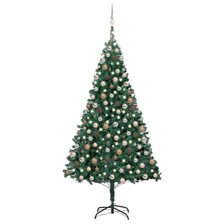 Vidaxl Kunstkerstboom mit Beleuchtung und Weihnachtsbällen 240 cm Grün