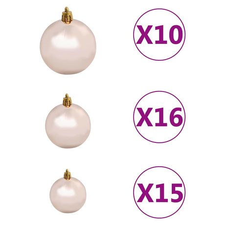 Vidaxl Kunstkerstboom mit Beleuchtung und Weihnachtsbällen 240 cm Grün