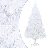 Vidaxl Kunstkerstboom mit Beleuchtung und Weihnachtskugeln 120 cm PVC Weiß