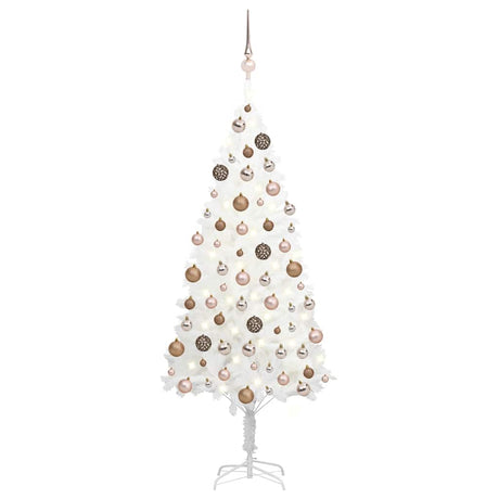 Vidaxl Kunstkerstboom mit Beleuchtung und Weihnachtsbällen 120 cm Weiß