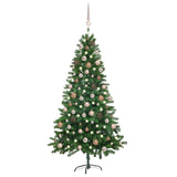 Vidaxl Kunstkerstboom mit Beleuchtung und Weihnachtsbällen 150 cm Grün