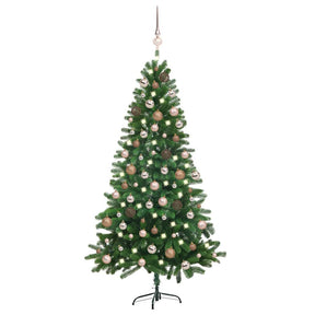 Vidaxl Kunstkerstboom mit Beleuchtung und Weihnachtsbällen 150 cm Grün