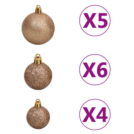 Vidaxl Kunstkerstboom Nordmann mit LEDs und Weihnachtsbällen 150 cm Grün