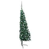 Vidaxl Kunstkerstboom mit Beleuchtung und Weihnachtsbällen halb 180 cm Grün