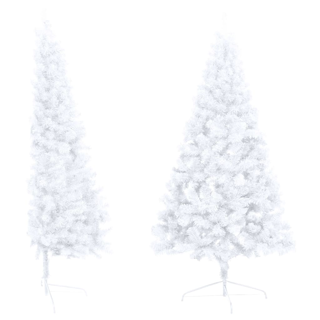 Vidaxl Kunstkerstboom mit Beleuchtung und Weihnachtsbällen halb 180 cm weiß