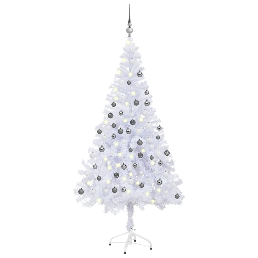 VIDAXL KUNSTKERSTBOOM mit Beleuchtung und Weihnachtsbällen 620 Zweige 180 cm