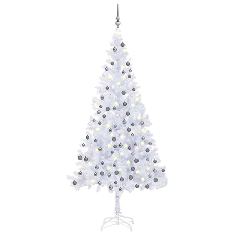 VIDAXL KUNSTKERSTBOOM mit Beleuchtung und Weihnachtskugeln 910 Zweige 210 cm