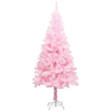 Vidaxl Kunstkerstboom mit Beleuchtung und Weihnachtskugeln 120 cm PVC Pink