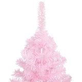 Vidaxl Kunstkerstboom mit Beleuchtung und Weihnachtskugeln 120 cm PVC Pink