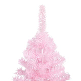 Vidaxl Kunstkerstboom mit Beleuchtung und Weihnachtskugeln 180 cm PVC Pink