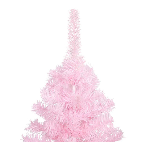 Vidaxl Kunstkerstboom mit Beleuchtung und Weihnachtskugeln 210 cm PVC Pink