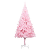 Vidaxl Kunstkerstboom mit Beleuchtung und Weihnachtskugeln 240 cm PVC Pink