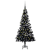 Vidaxl Kunstkerstboom mit Beleuchtung und Weihnachtskugeln 120 cm PVC Schwarz