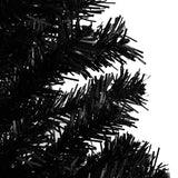 Vidaxl Kunstkerstboom mit Beleuchtung und Weihnachtskugeln 150 cm PVC Schwarz