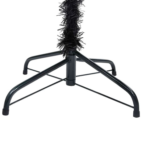 Vidaxl Kunstkerstboom mit Beleuchtung und Weihnachtsbällen 210 cm PVC Schwarz