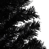 Vidaxl Kunstkerstboom mit Beleuchtung und Weihnachtskugeln 240 cm PVC Schwarz