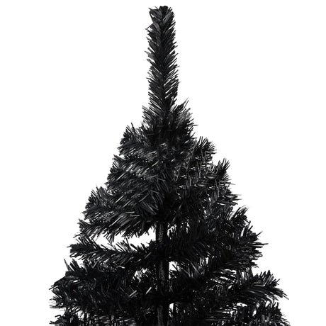 Vidaxl Kunstkerstboom mit Beleuchtung und Weihnachtskugeln 240 cm PVC Schwarz