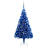 Vidaxl Kunstkerstboom mit Beleuchtung und Weihnachtskugeln 150 cm PVC Blau