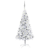 Vidaxl Kunstkerstboom mit Beleuchtung und Weihnachtsbällen 150 cm Haustier Silber