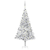 Vidaxl Kunstkerstboom mit Beleuchtung und Weihnachtskugeln 240 cm Haustier Silber