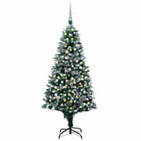 VIDAXL KUNSTKERSTBOOM mit Leuchten Weihnachtsbällchen Kiefernkegel 210 cm