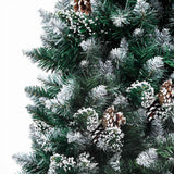 VIDAXL KUNSTKERSTBOOM mit Leuchten Weihnachtsbällchen Kiefernkegel 210 cm