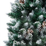 VIDAXL KUNSTKERSTBOOM mit Leuchten Weihnachtsbällchen Kiefernkegel 210 cm
