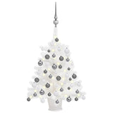 Vidaxl Kunstkerstboom mit Beleuchtung und Weihnachtsbällen 65 cm Weiß