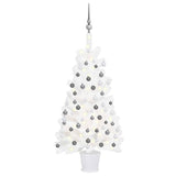 Vidaxl Kunstkerstboom mit Beleuchtung und Weihnachtsbällen 90 cm Weiß