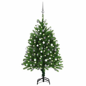 Vidaxx künstlicher Weihnachtsbaum mit Beleuchtung und Kugeln 120 cm grün