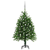 Vidaxl Kunstkerstboom mit Beleuchtung und Weihnachtsbällen 120 cm Grün
