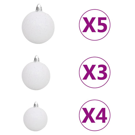 Vidaxl Kunstkerstboom Nordmann mit LEDs und Weihnachtsbällen 150 cm Grün