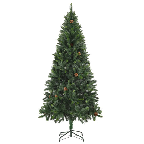 Vidaxl Kunstkerstboom mit Beleuchtung und Kiefernkegel 210 cm Grün