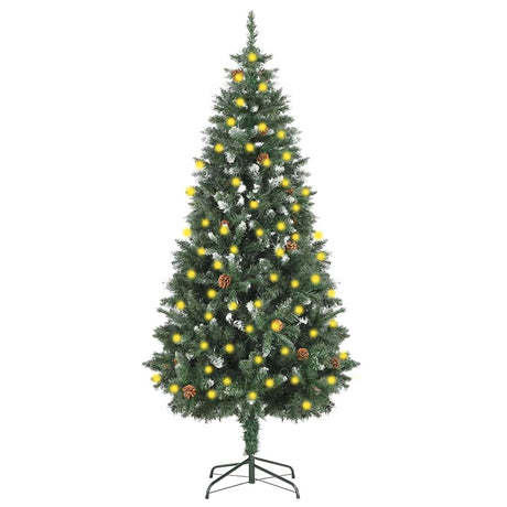 Vidaxl kunstkerstboom met verlichting en dennenappels 180 cm