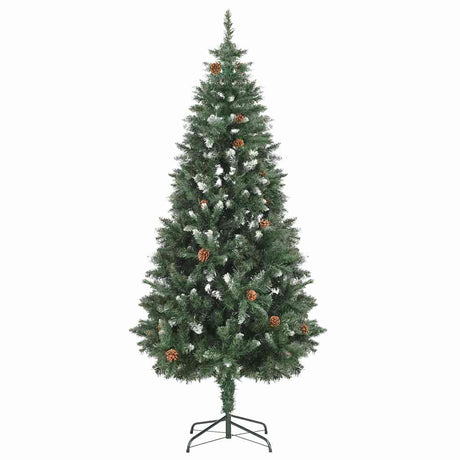 Vidaxl kunstkerstboom met verlichting en dennenappels 180 cm