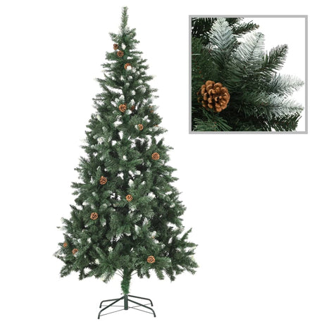 VIDAXL KUNSTKERSTBOOM mit Beleuchtung und Kiefernkegel 210 cm