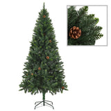 Vidaxl Kunstkerstboom mit Beleuchtung und Weihnachtsbällen 210 cm Grün