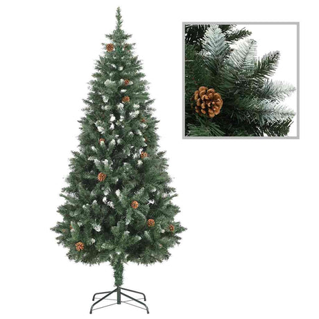 Vidaxl kunstkerstboom met verlichting kerstballen dennenappels 180 cm