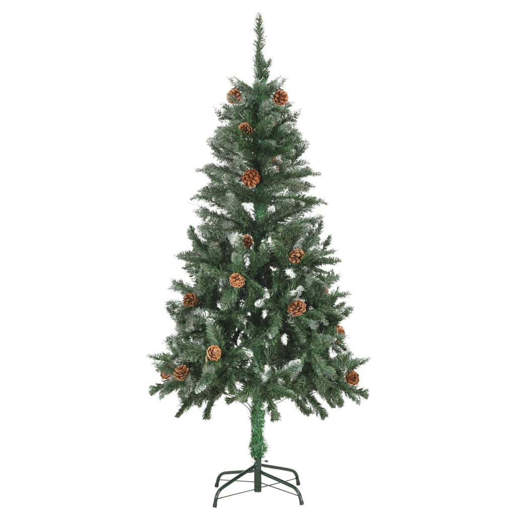 VIDAXL KUNSTKERSTBOOM mit Lichtheiligbällen Kiefernkegel 150 cm