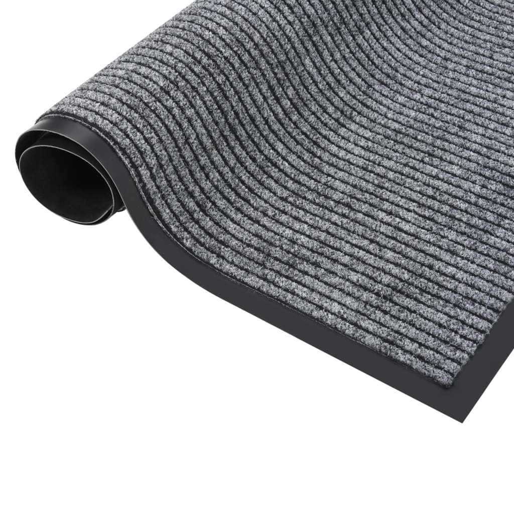 VIDAXL POORMAT 60x80 cm gestreiftes Grau