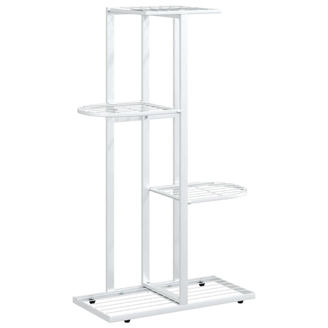 Vidaxl Blütenstandard mit 4 Schichten 43x22x76 cm Metallweiß