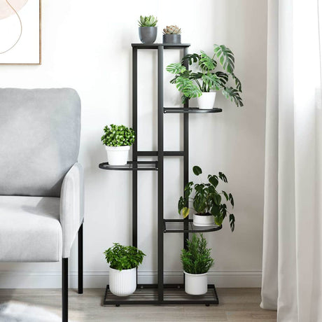 Vidaxl Blütenstandard mit 5 Schichten 43x22x98 cm Metallschwarz