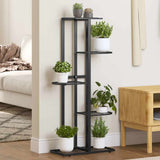 Vidaxl Blütenstandard mit 5 Schichten 43x22x98 cm Metallschwarz