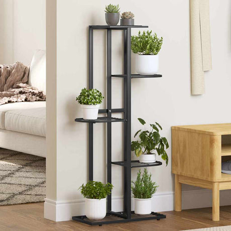 Vidaxl Blütenstandard mit 5 Schichten 43x22x98 cm Metallschwarz
